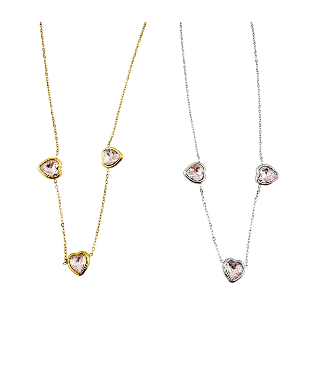 Collana Cuoricini Rosa