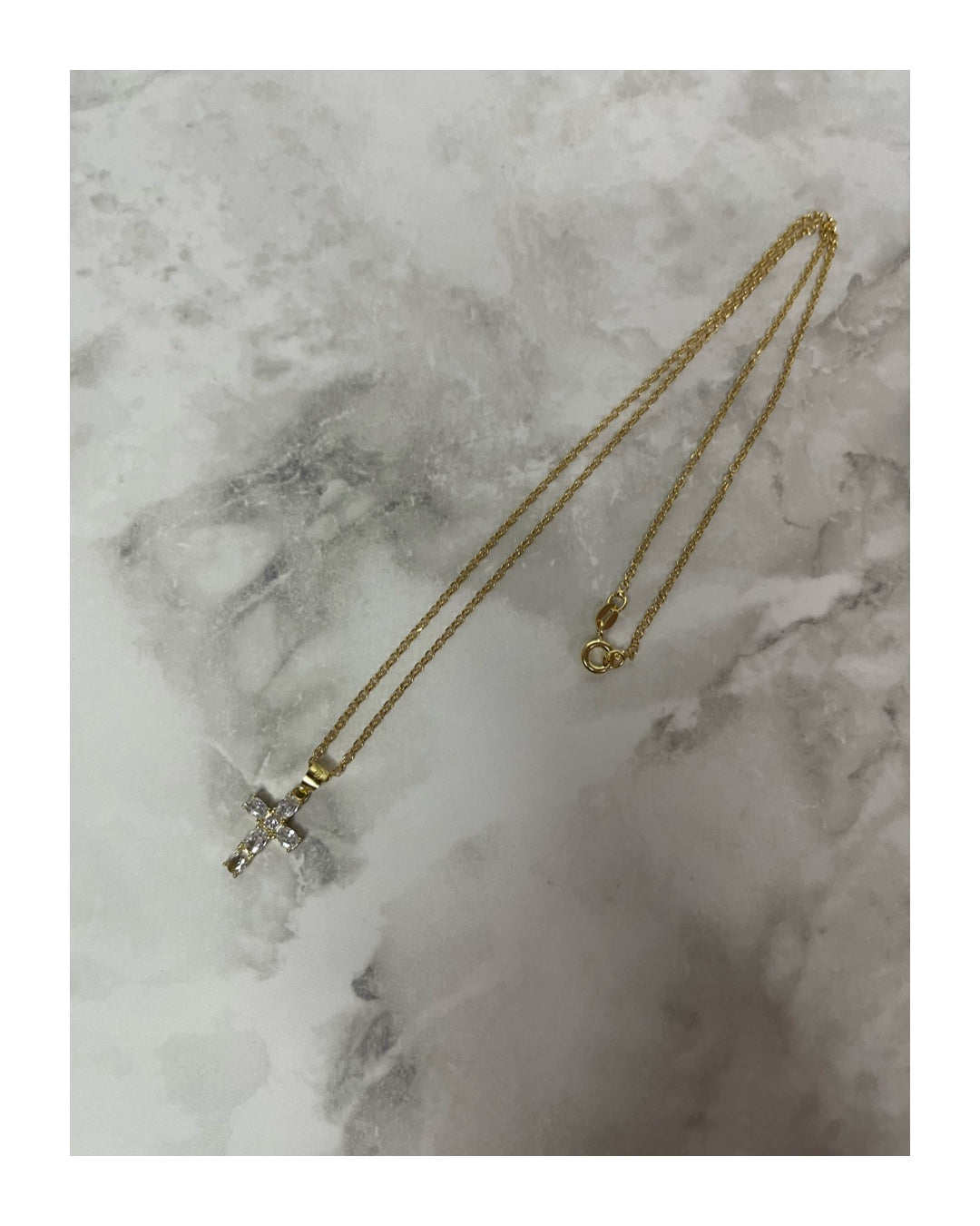 Collana 925 Croce glitter