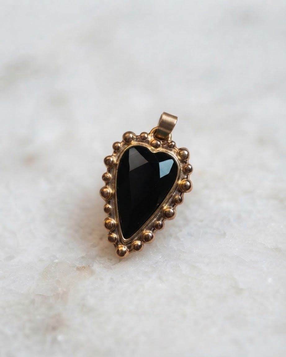 Ciondolo cuore con pietra naturale