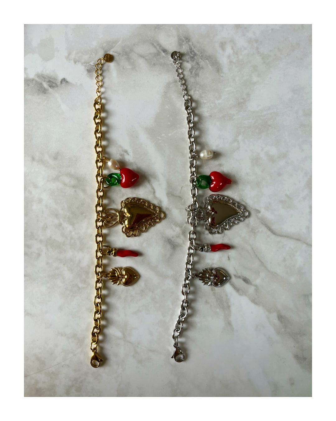 Bracciale Cuore Sacro con ciondoli
