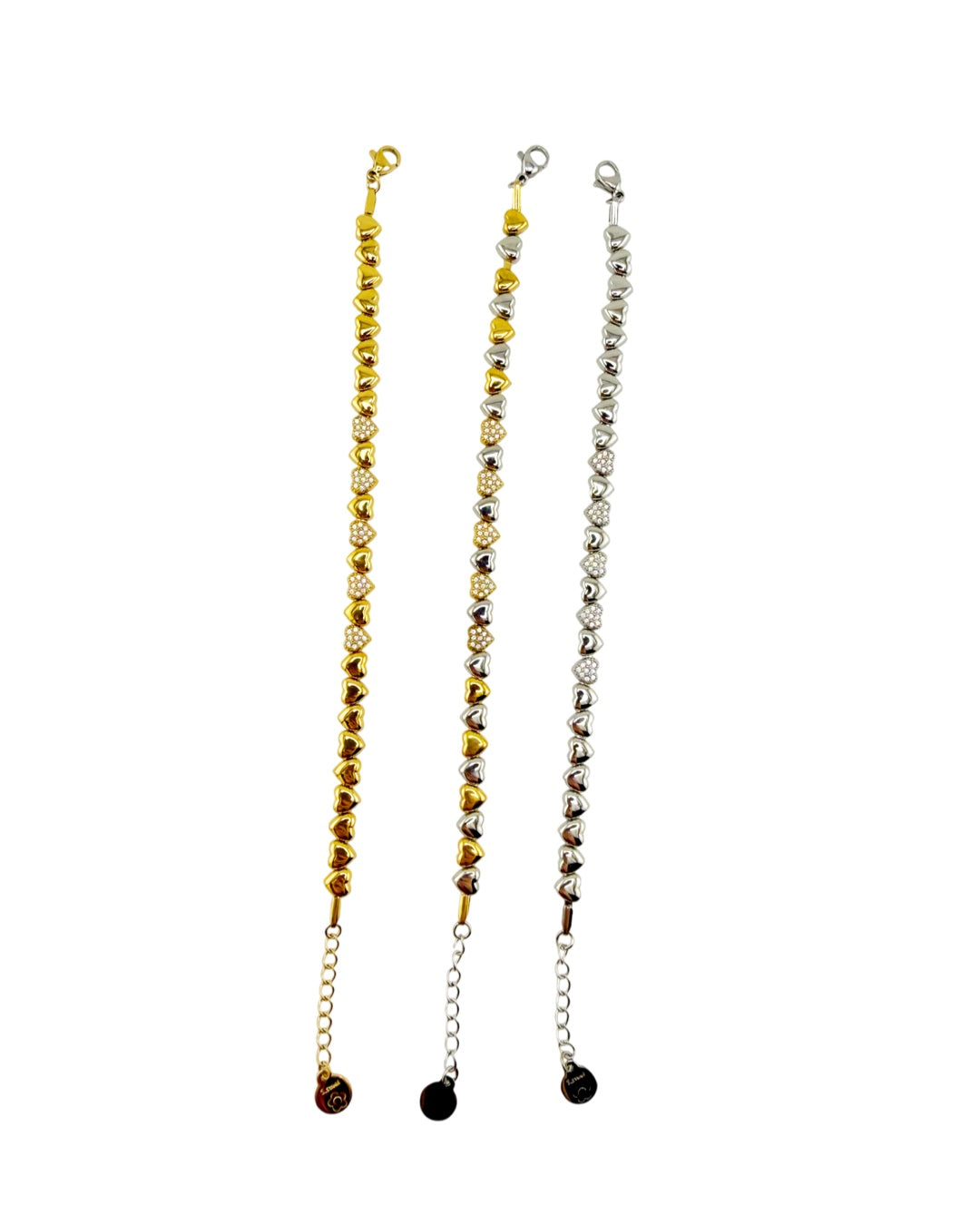 Bracciale multicuore glitter