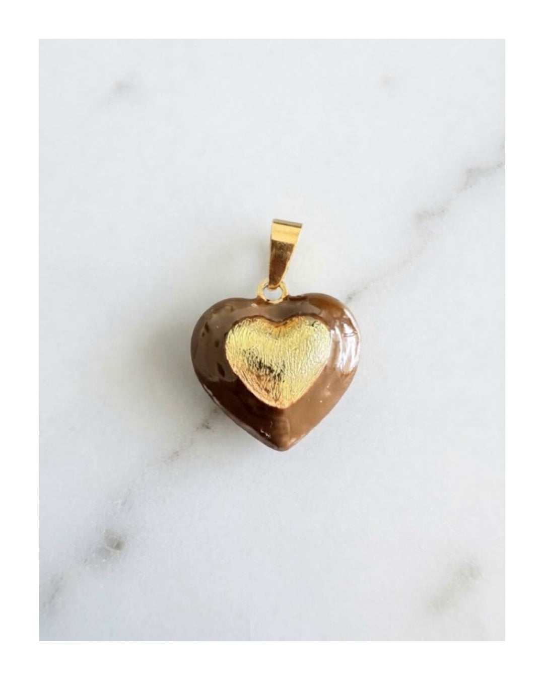 Ciondolo smaltato ottone cuore