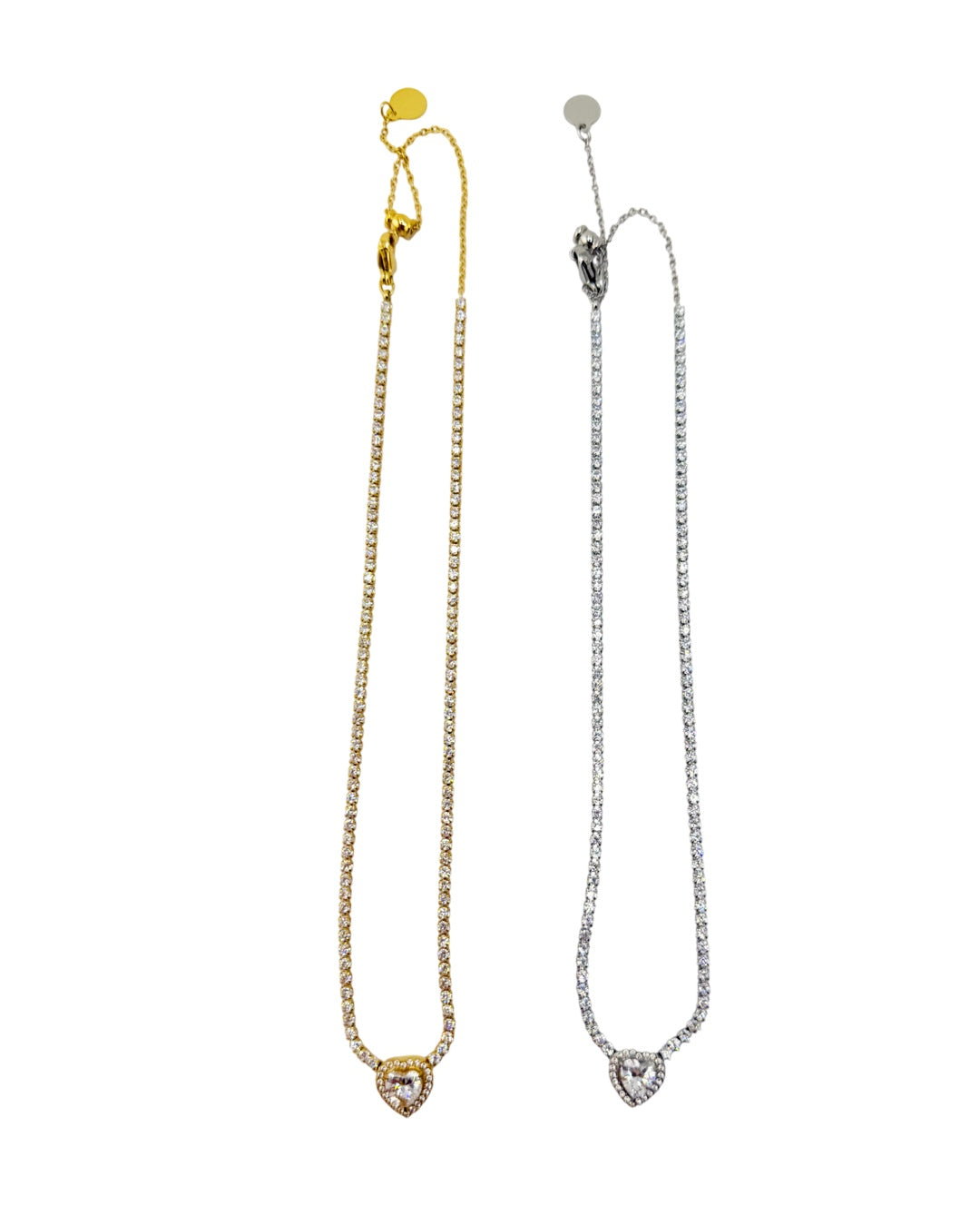 Collana Tennis Cuore Regolabile