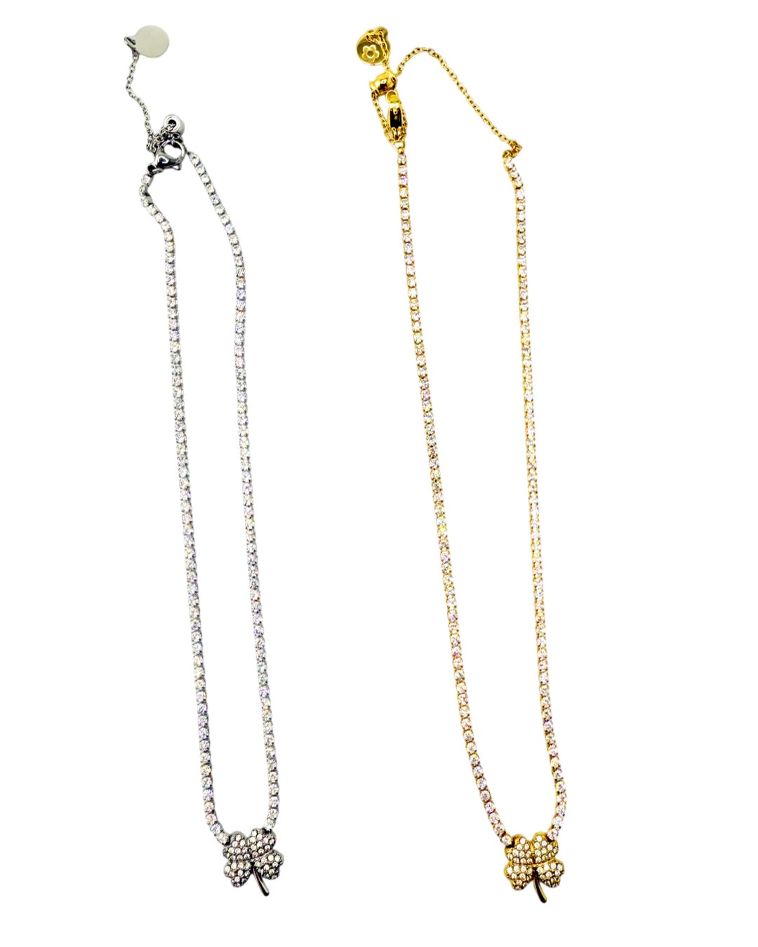 Collana Tennis Quadrifoglio regolabile