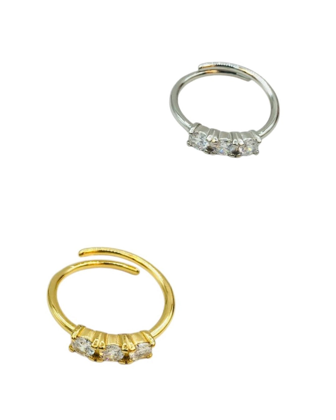 Anello tris zirconi piccoli