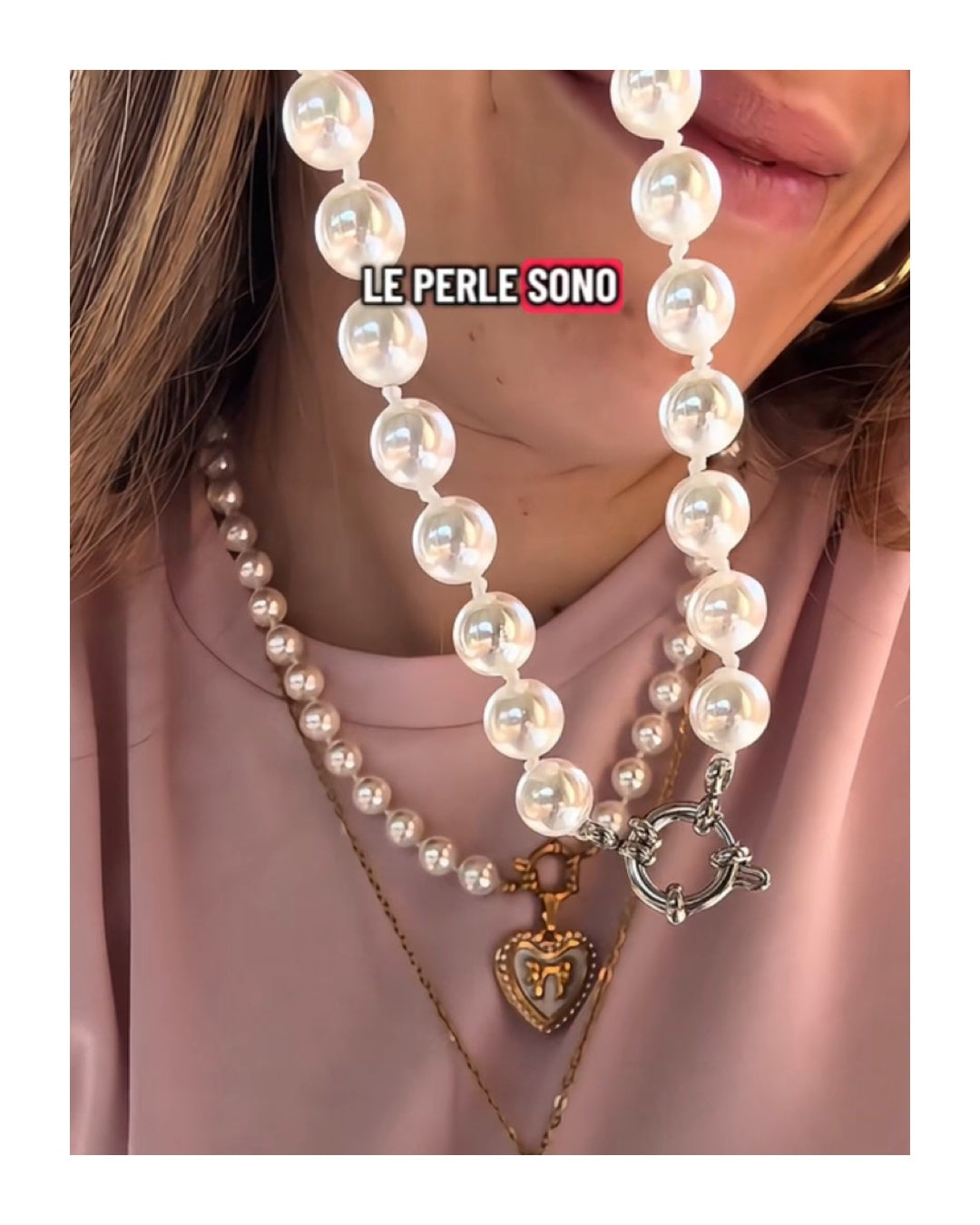 Collana Sirena perle vere di conchiglia