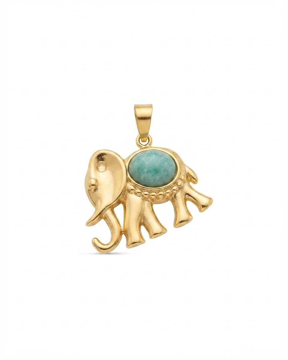 Ciondolo elefante con pietra naturale